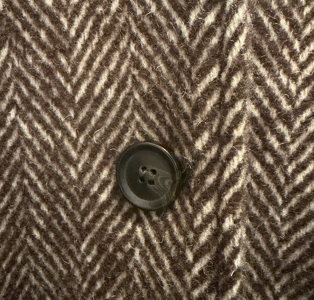 Abercrombie &amp; Fitch Brown Cream Herringbone Wool Blend Coat Petite XL NWT