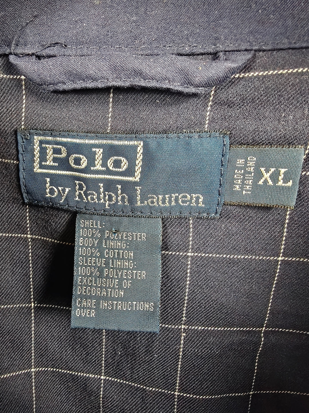 Polo Ralph Lauren Men Harrington Jacket Navy Blue Cotton Blend Size XL
