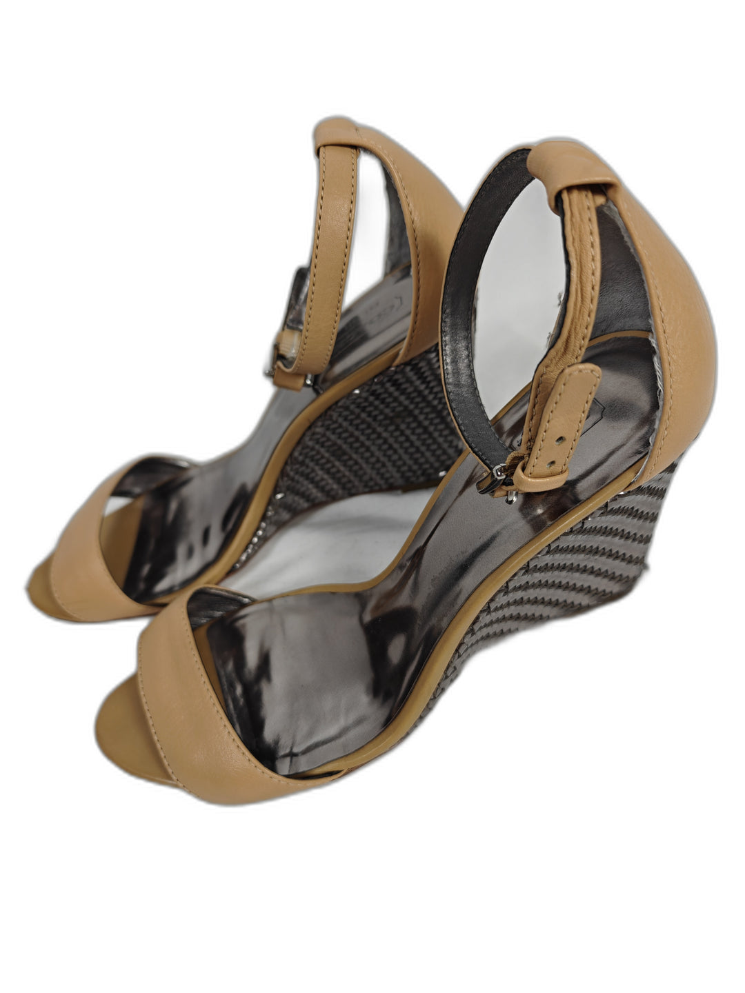 Womens Coach Wedge Sandals Tan Size 9B