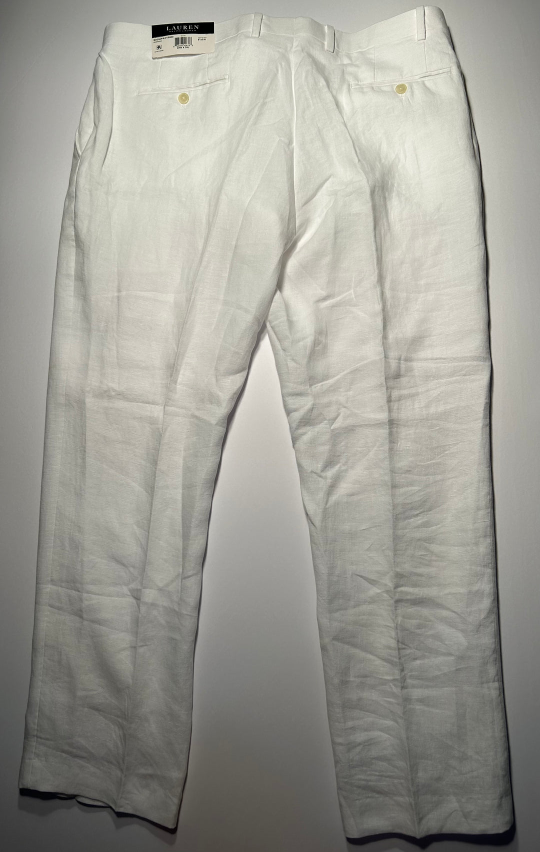 Lauren Ralph Lauren Men’s White Linen Suit 46R Jacket 40x30 Pants UltraFlex NEW!