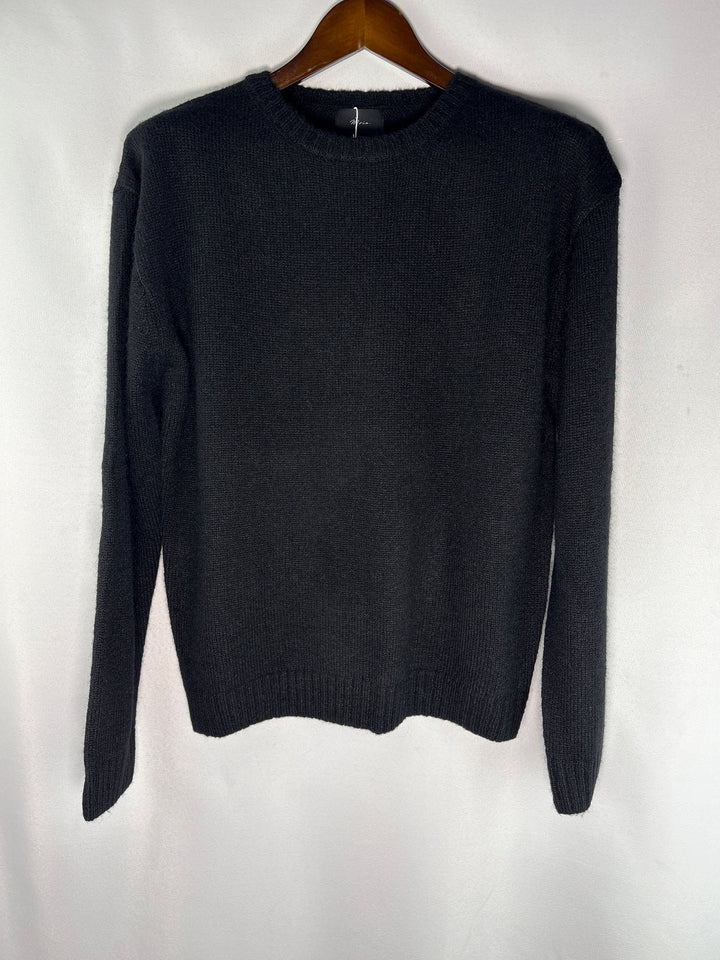 Womens Moia One Size Black Alpaca Wool Blend Crewneck Sweater