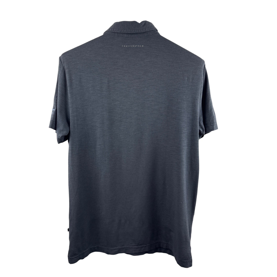 Men’s Travis Mathew Medium Navy Blue 3/4 Button Polo Shirt