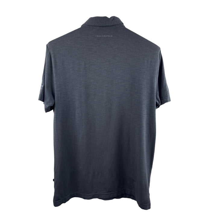 Men’s Travis Mathew Medium Navy Blue 3/4 Button Polo Shirt