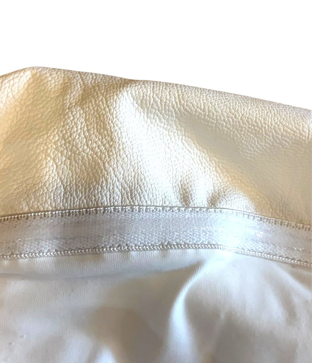 Naked Wardrobe White Faux Leather Ruched Bodysuit Size L NWT Strapless Corset