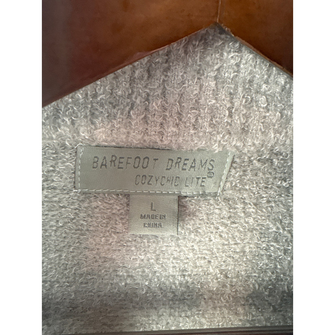 Women’s Barefoot Dreams Large Light Gray Zip Up Plush Cardigan
