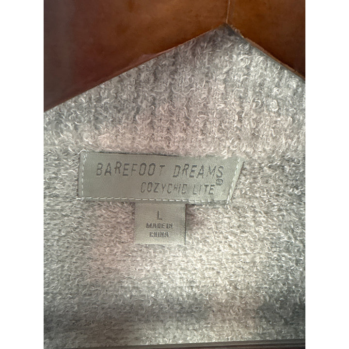 Women’s Barefoot Dreams Large Light Gray Zip Up Plush Cardigan