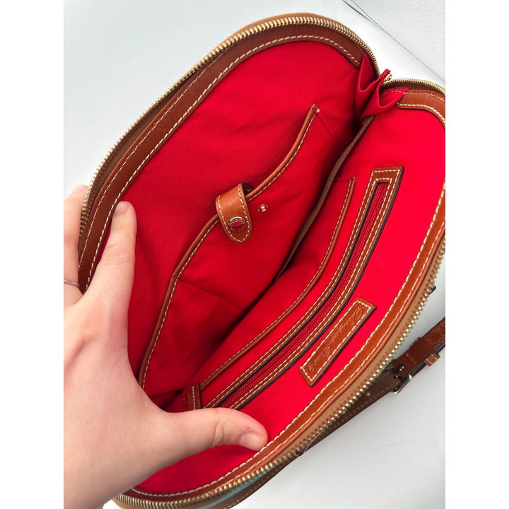 Women’s Dooney & Bourke tiffany Blue Leather Handbag w/ Brown Straps