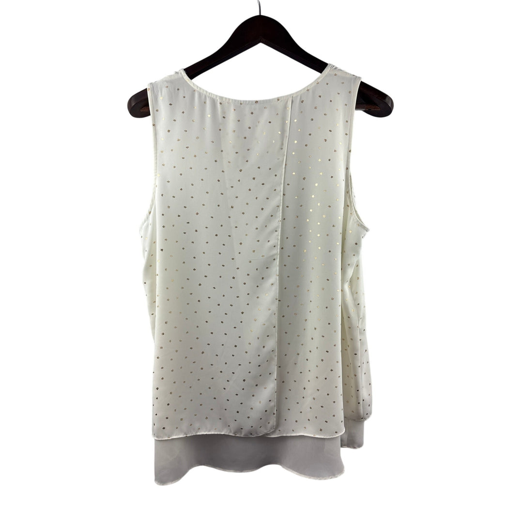 Women’s APT. 9 XL White Sleeveless Blouse w/ Gold Accents