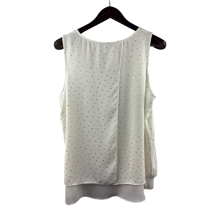 Women’s APT. 9 XL White Sleeveless Blouse w/ Gold Accents