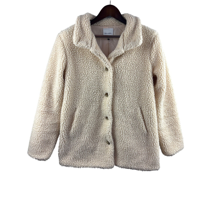 Women’s Blendshe Medium Cream Sherpa Style Coat
