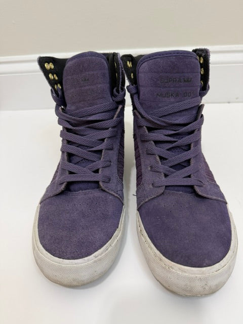 Supra Muska Purple Suede High Top Sneakers Mens Sz7.5