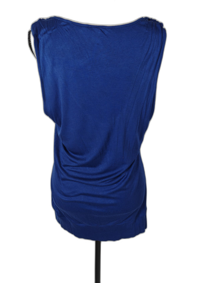 Women Banana Republic Sleeveless Embellished Tunic Top Royal Blue Size XL