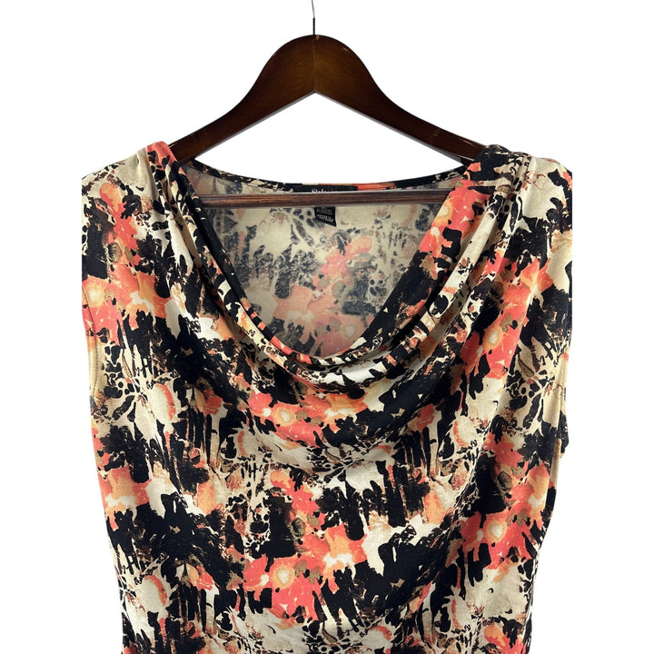 Women’s Style&amp;Co Medium Multicolored Patterned Cowelneck Blouse