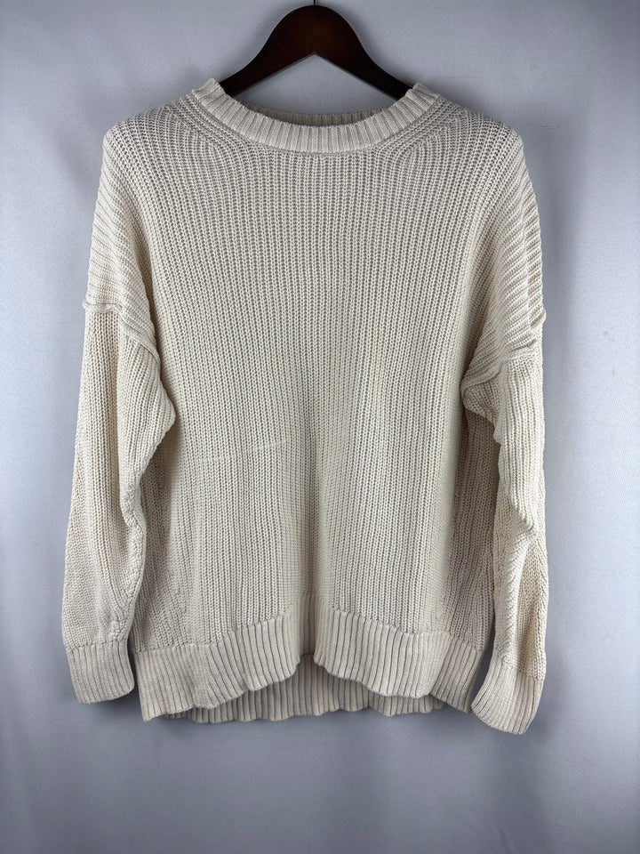 Women’s American Eagle Medium Cream Knit Crewneck Sweater