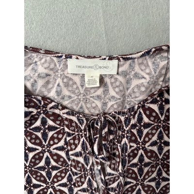 Women’s Treasure & Bond Boho Keyhole Style Blouse Sz M