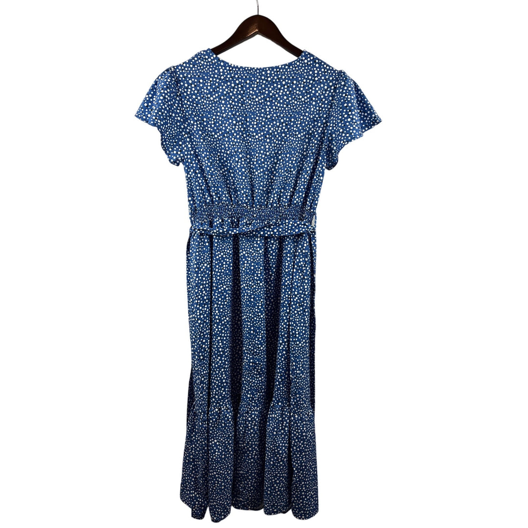 Women’s Xieerduo Fashion Medium Blue Polka Dot Summer Dress
