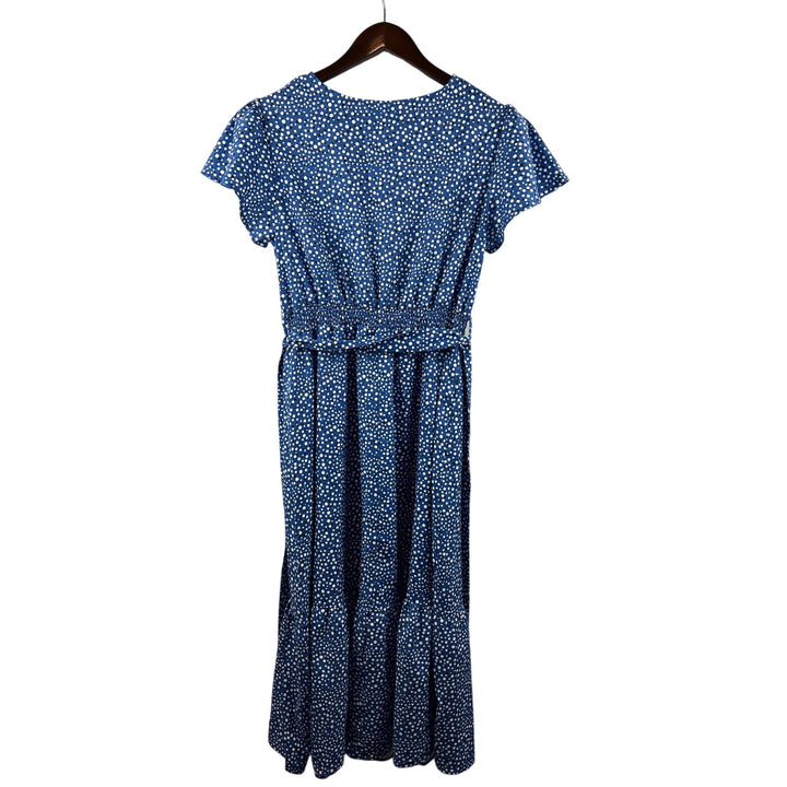 Women’s Xieerduo Fashion Medium Blue Polka Dot Summer Dress
