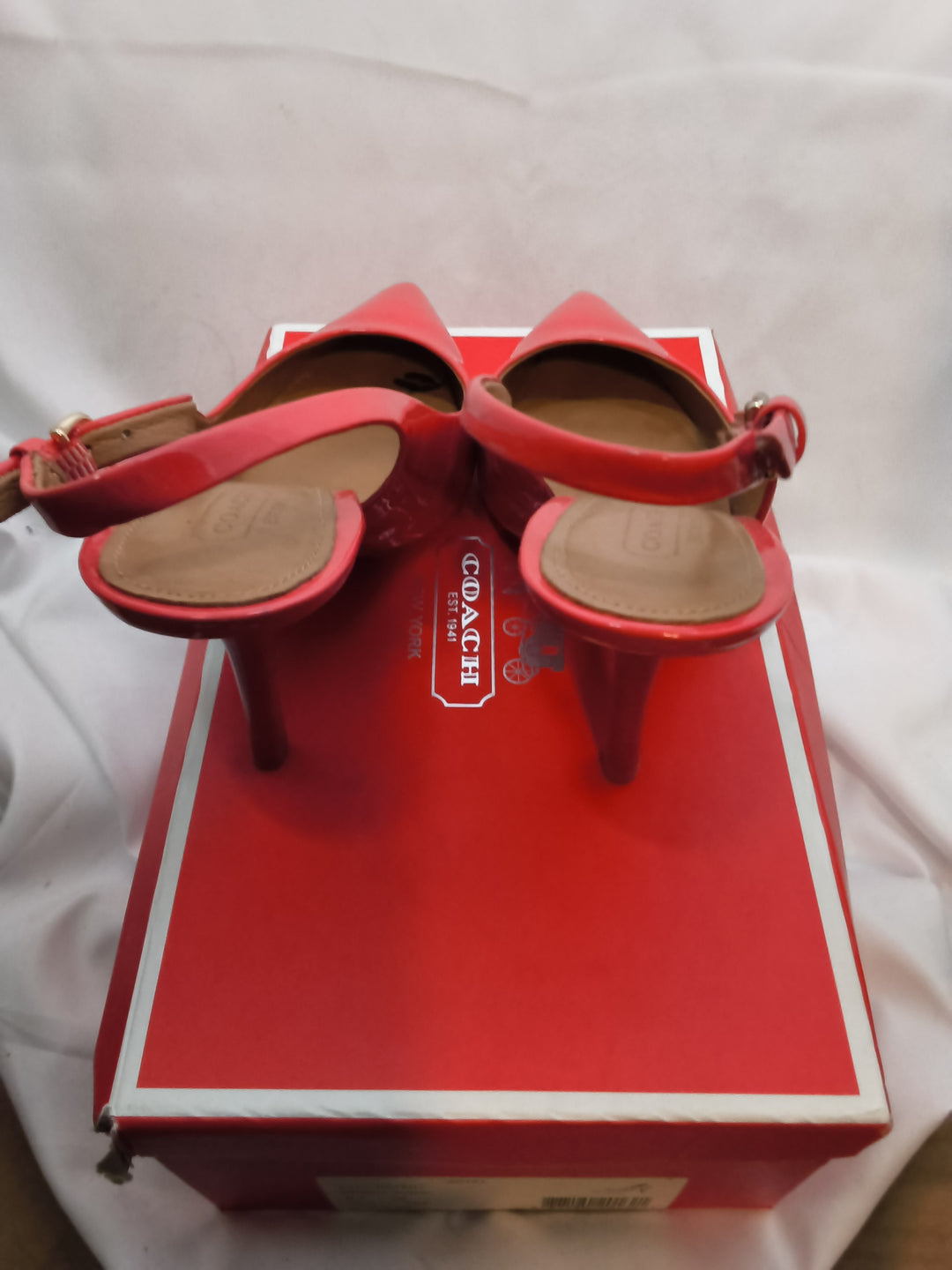 Authentic Lilly Patent Leather Pointed-Toe Slingback Size 8.5 - Excellent Condition