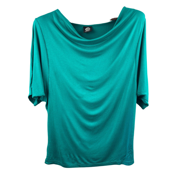 Women’s Bobeau XL Teal Cowelneck Blouse