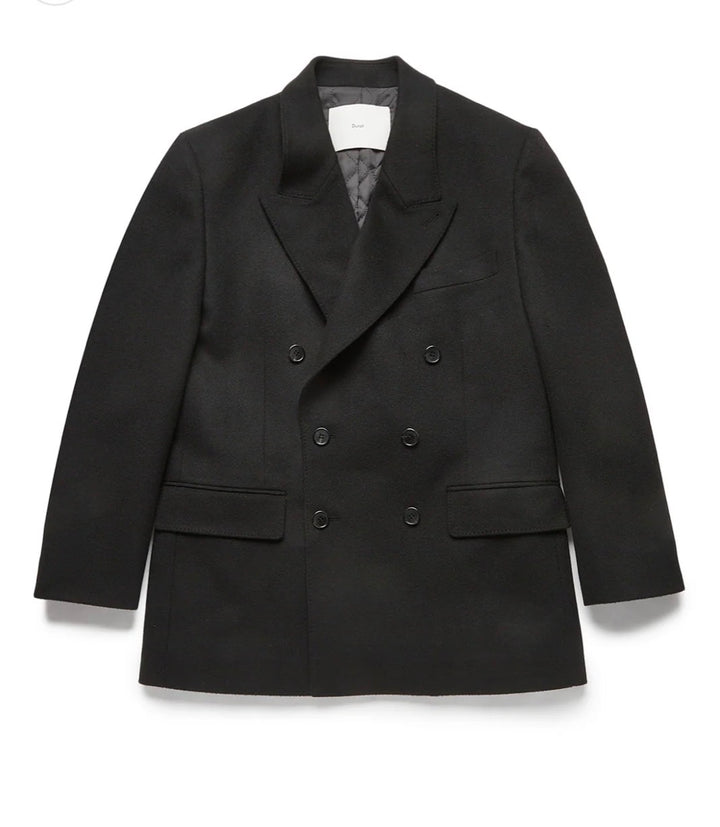 Unisex Dunst XS Black Heavy Wool Double Breasted Blazer