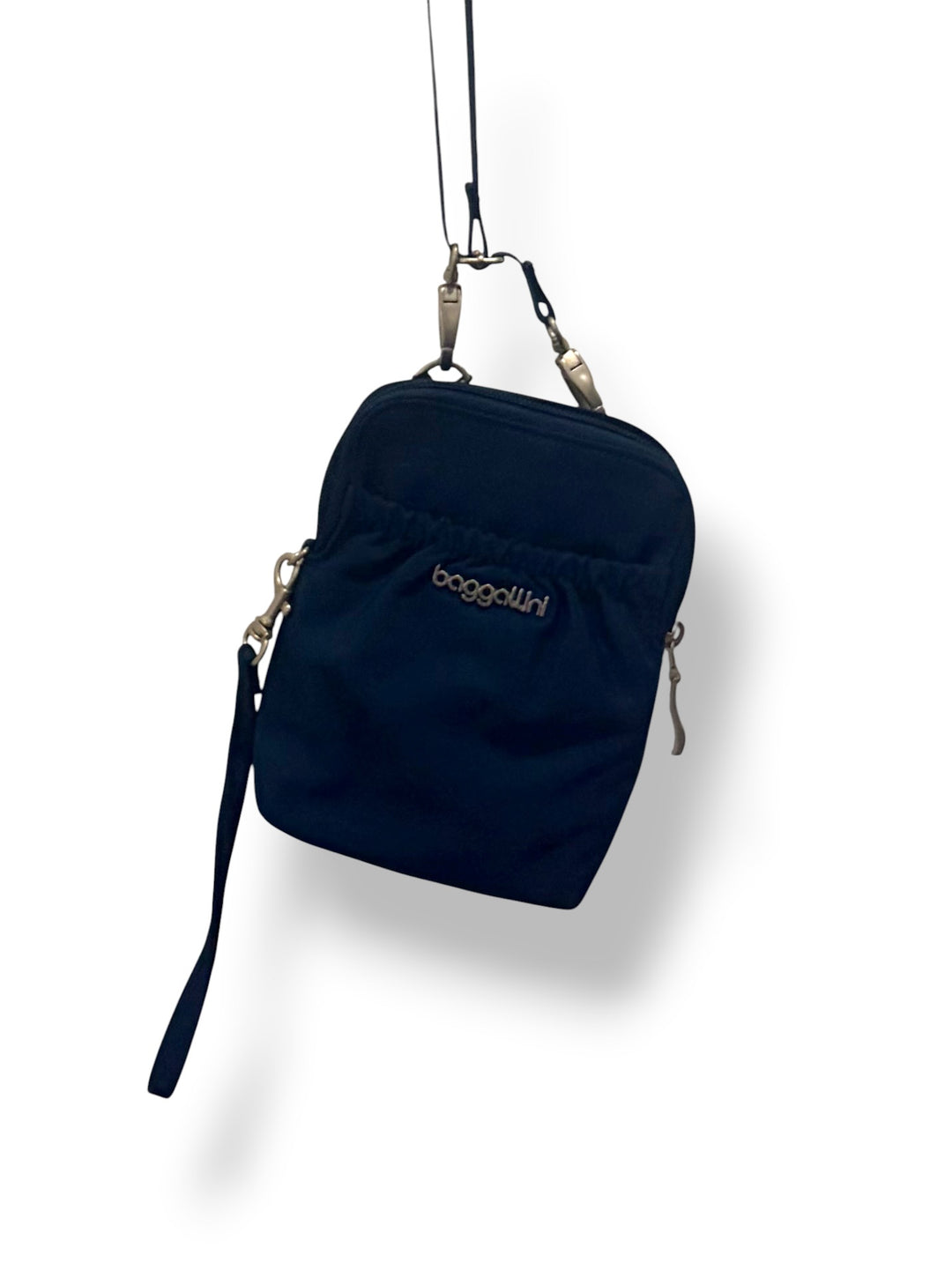 Baggallini Bryant Pouch Navy Blue Mini Crossbody RFID Cell Phone Bag NWT
