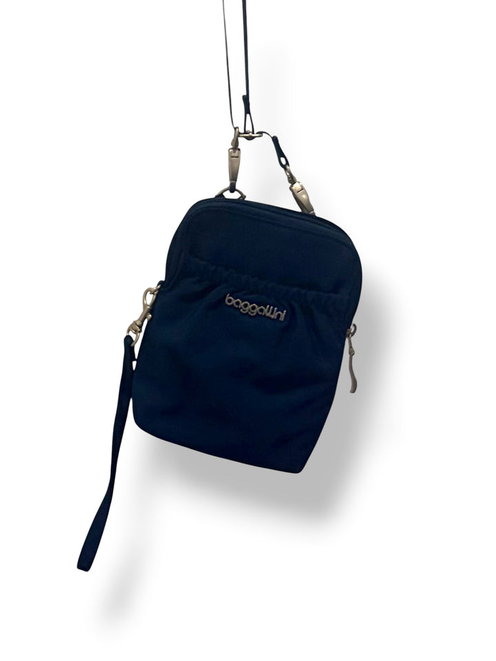 Baggallini Bryant Pouch Navy Blue Mini Crossbody RFID Cell Phone Bag NWT
