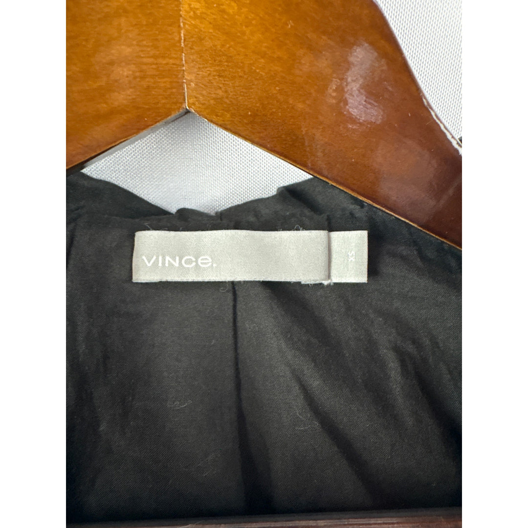 Women’s Vince XS Black Leather Zip-Up Hoodie
