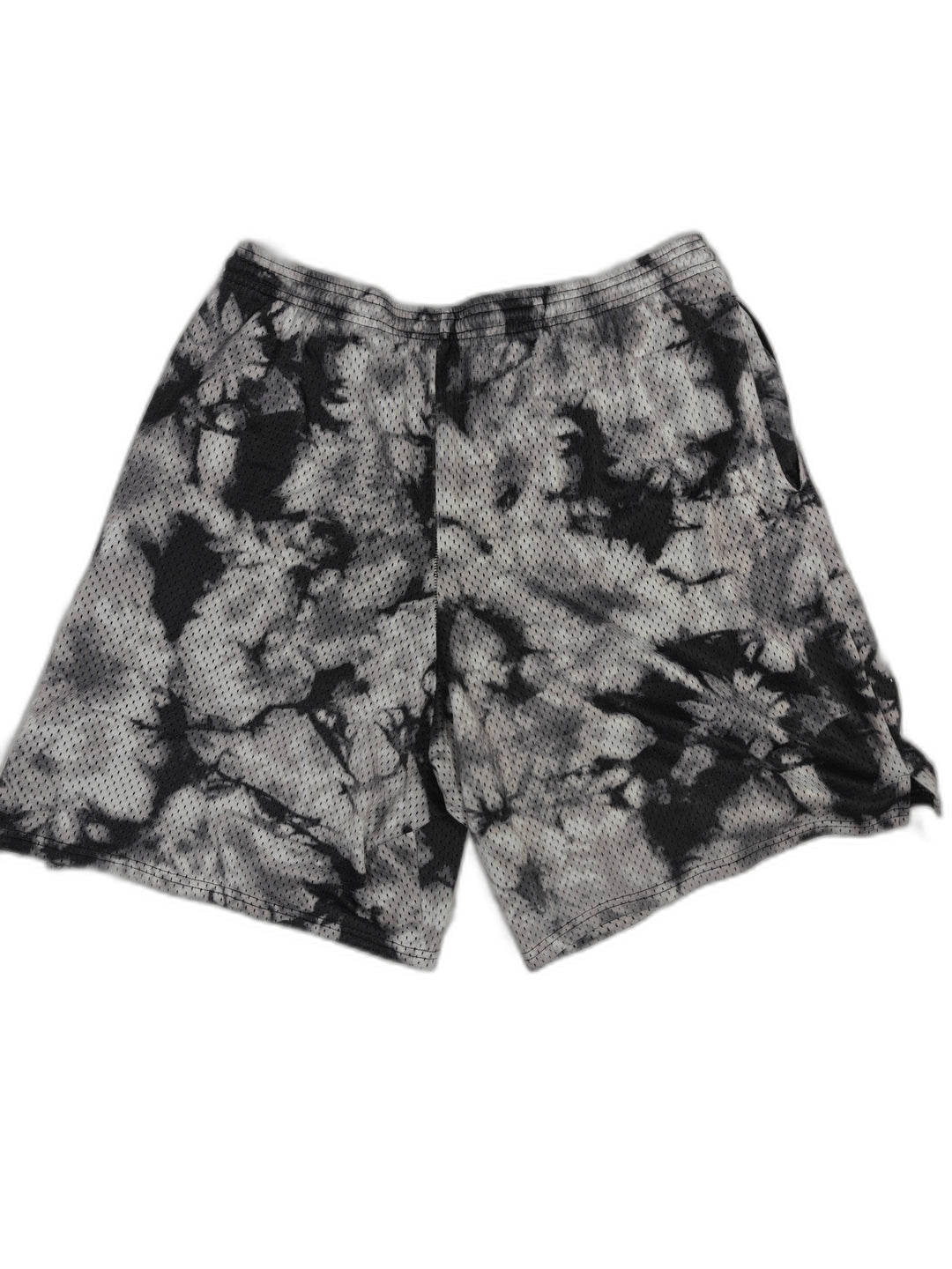 Mens Champion Mesh Athletic Shorts Black Gray Tie Dye Size Large