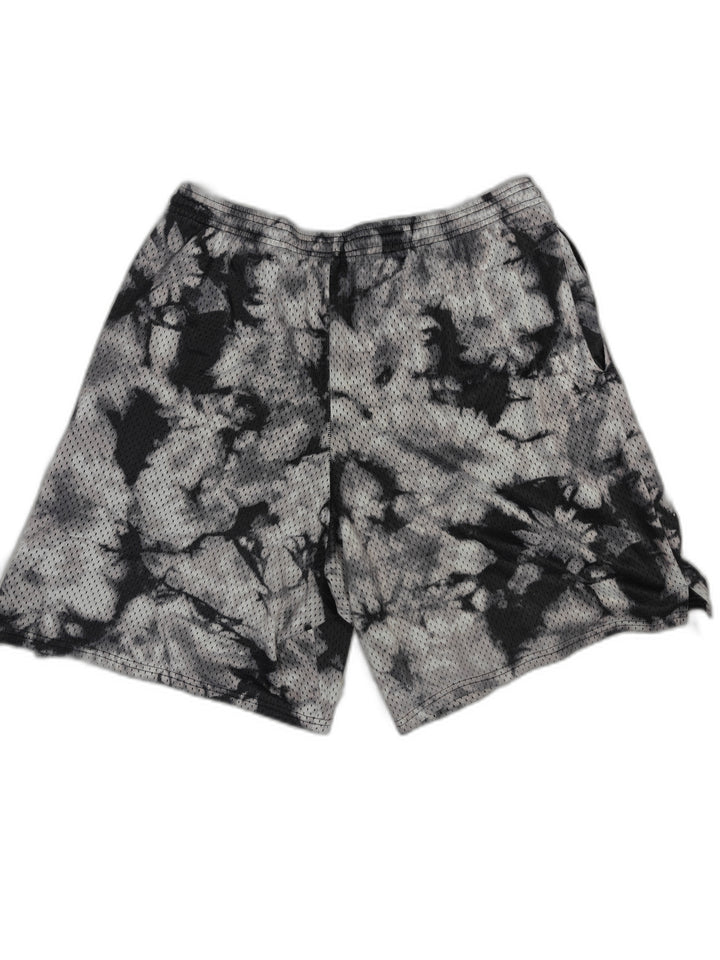 Mens Champion Mesh Athletic Shorts Black Gray Tie Dye Size Large
