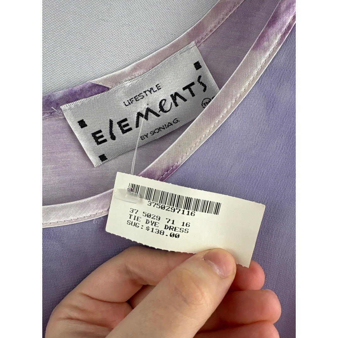 Women’s Elements Size 16 Satin Lilac Tie-Dyed Maxi Dress