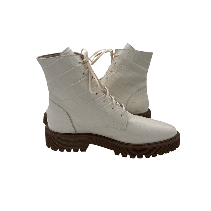 Women’s Frēda Salvador Size 8 White Leather Lace Up Boots