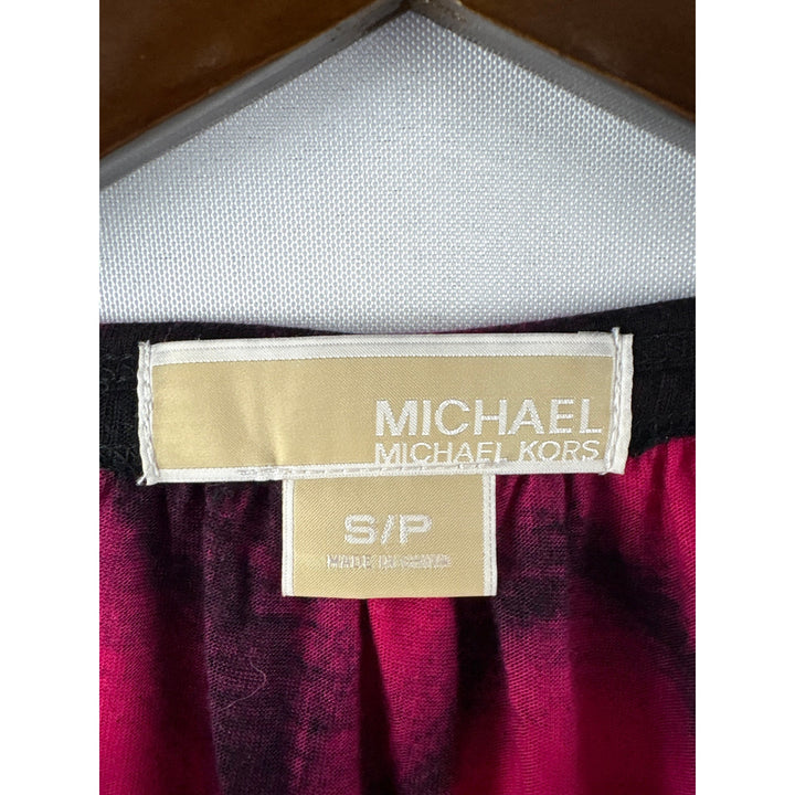 Women’s Michael by Michael Kors Small Pink & Black Short Sleeve Blouse