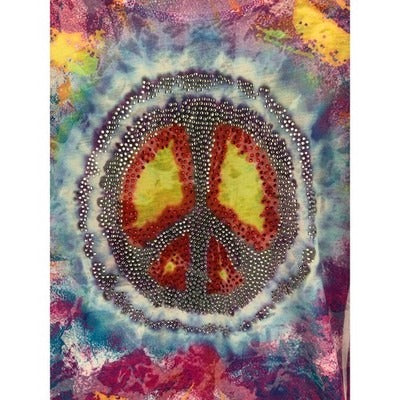 Women's INC Tie-Dye Long Sleeve Peace Graphic Tee Size 2X – Colorful Casual Top