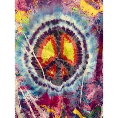 Women's INC Tie-Dye Long Sleeve Peace Graphic Tee Size 2X – Colorful Casual Top