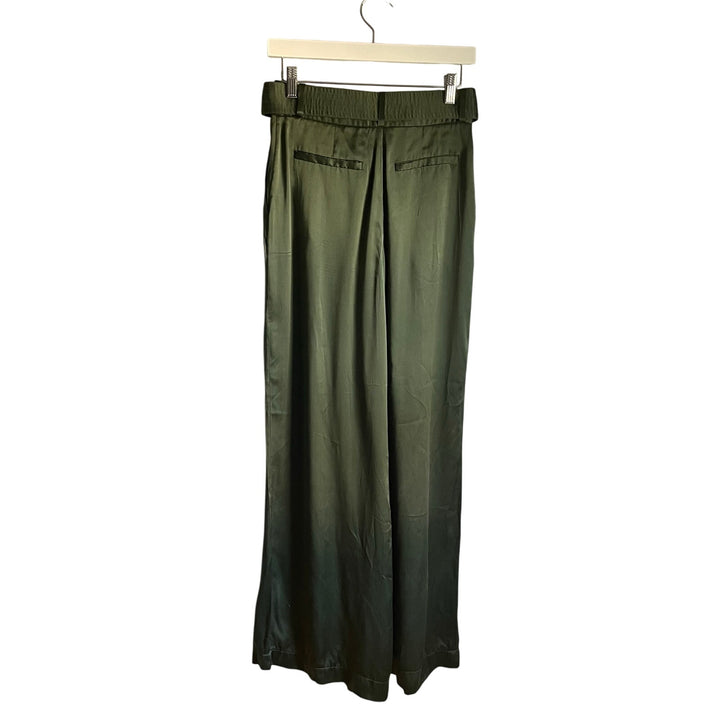Zimmermann Wide Leg Forest Green Silk Belted Pants Party Resort Holiday Size 6
