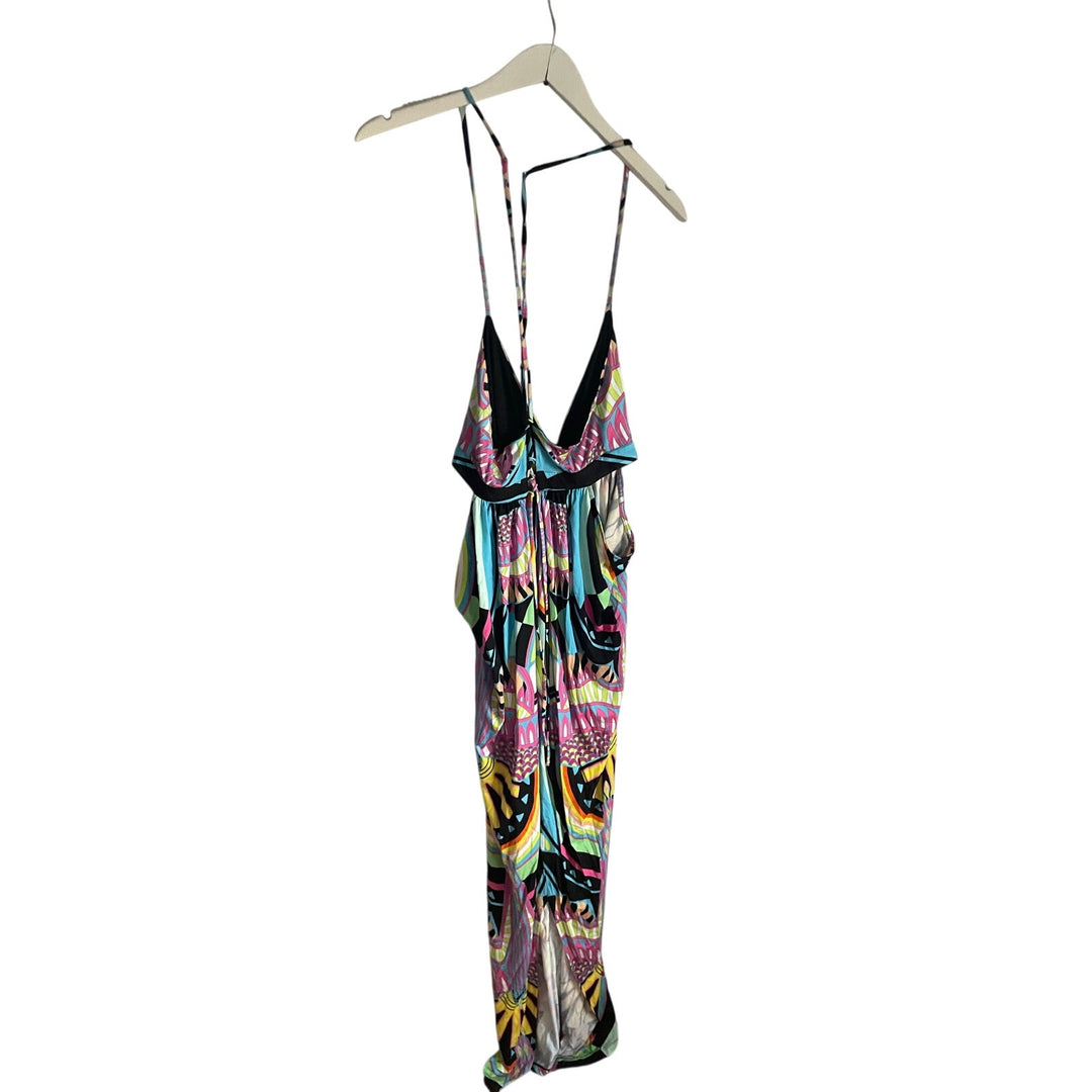 Mara Hoffman Swim Triangle Cutout Maxi Dress Medium Boho Aztec Dopamine Vacation