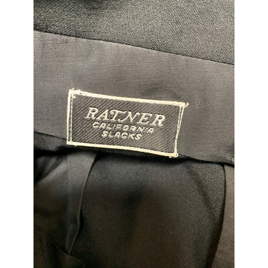 Ratner Black Dress Pants Trousers Mens 34W x 29L Polyester Wool Blend