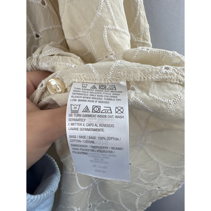 Women’s Bellisima by Kim Gravel XL Cream Button Up Blouse w/ Floral Design