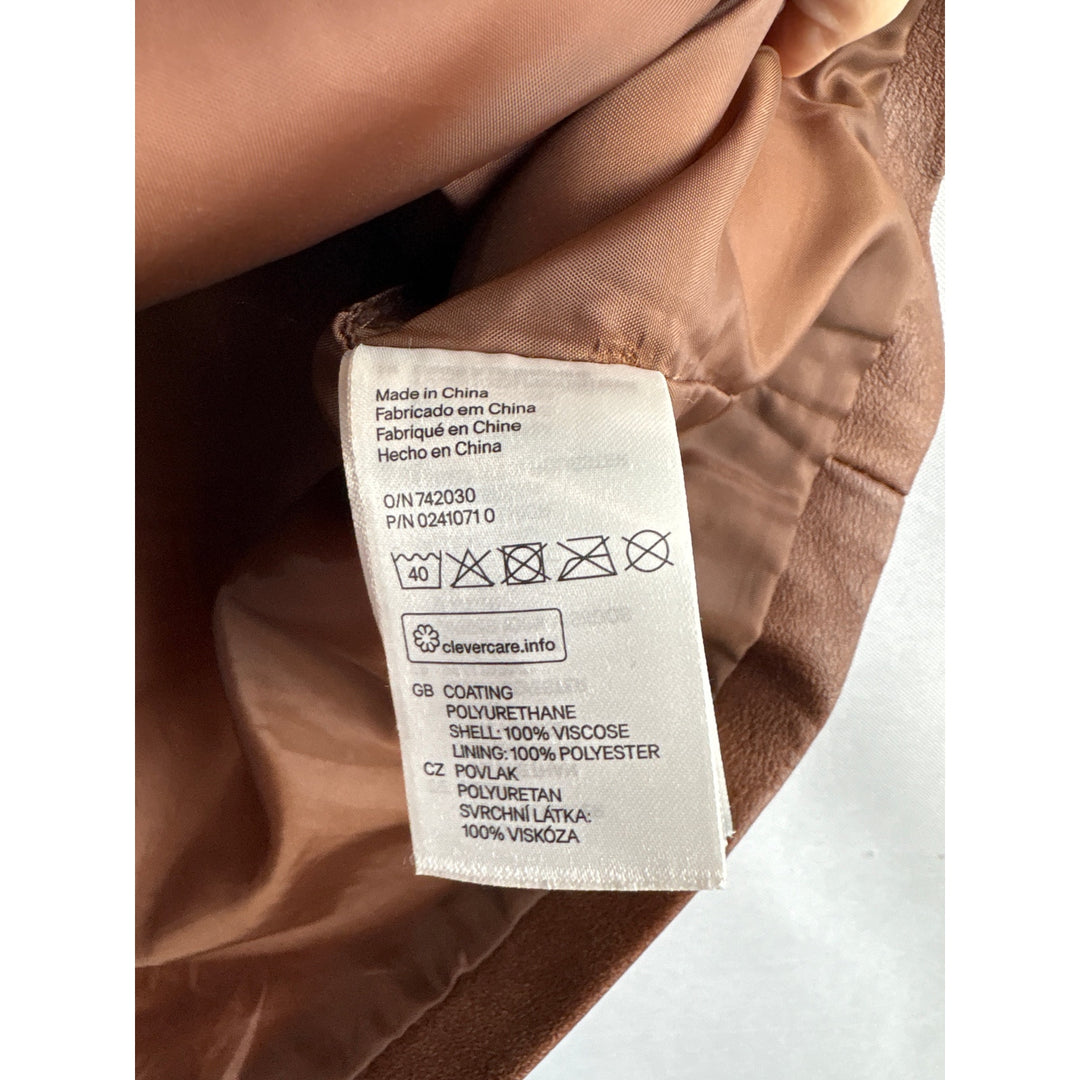 Women’s H&M Size 8 Brown Faux Leather Asymmetrical Skirt