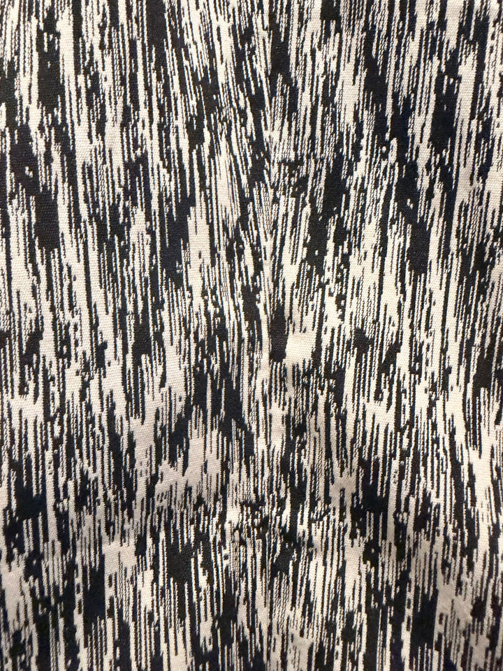 Banana Republic Black White Abstract Print Zip Sheath Dress Size 8 Cocktail Work