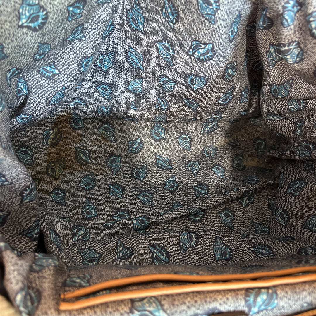 Tory Burch Knotted Whale Beach/Pool Tote Handbag Purse Blue Canvas Nautical Preppy Whimsical Vacatio