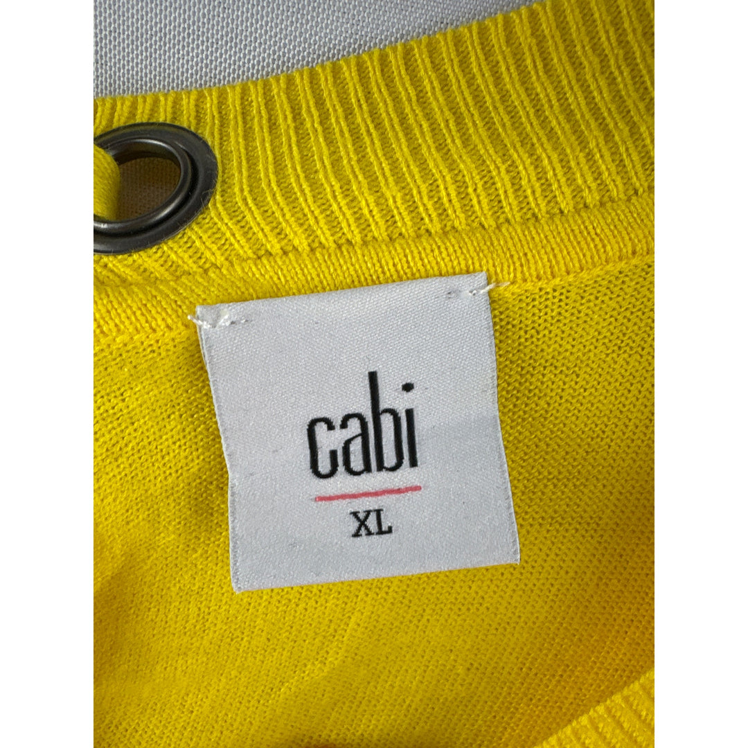 Women’s Cabi XL Bright Yellow V-Neck Long Sleeve Sweater