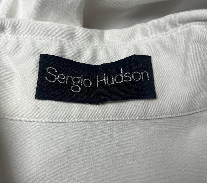 White Sergio Hudson Long Button Front Shirtdress A-Line Size XS