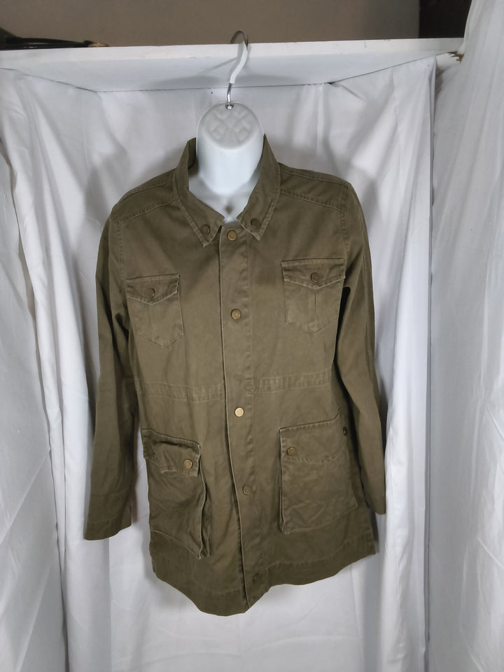 Sincerely Jules Olive Green Utility Field Jacket Casual Layering XS