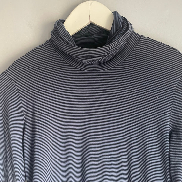 Splendid Striped Turtleneck Blue Cozy Layering Shirt Top Size Small Minimalist