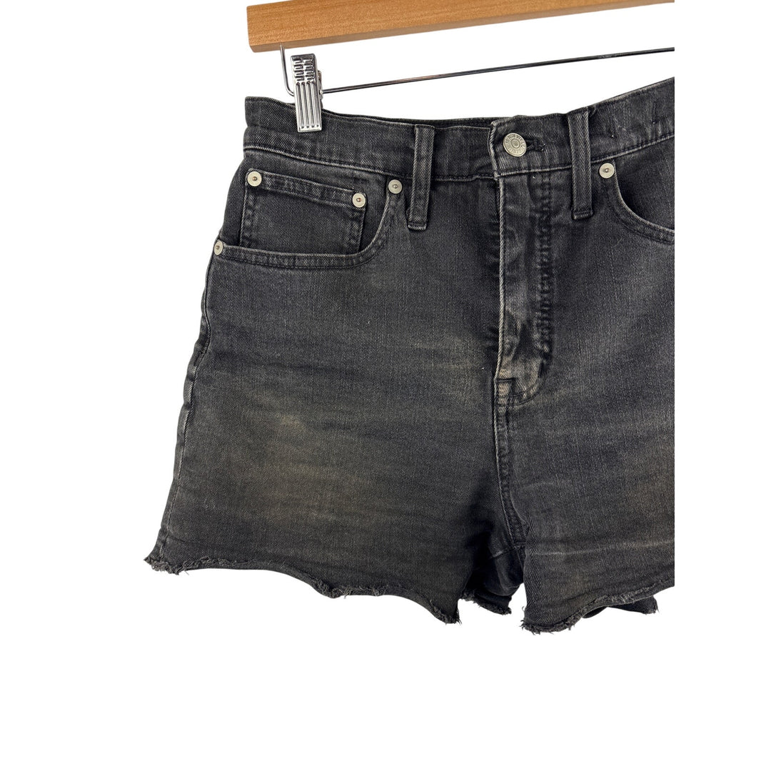 Women’s Madewell Size 27 Black High Waisted Mini Jean Shorts