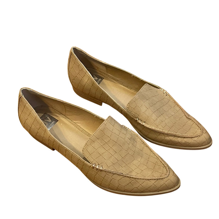 Dolce Vita Island Almond Toe Croc Embossed Loafers Minimalist Academia sz 11