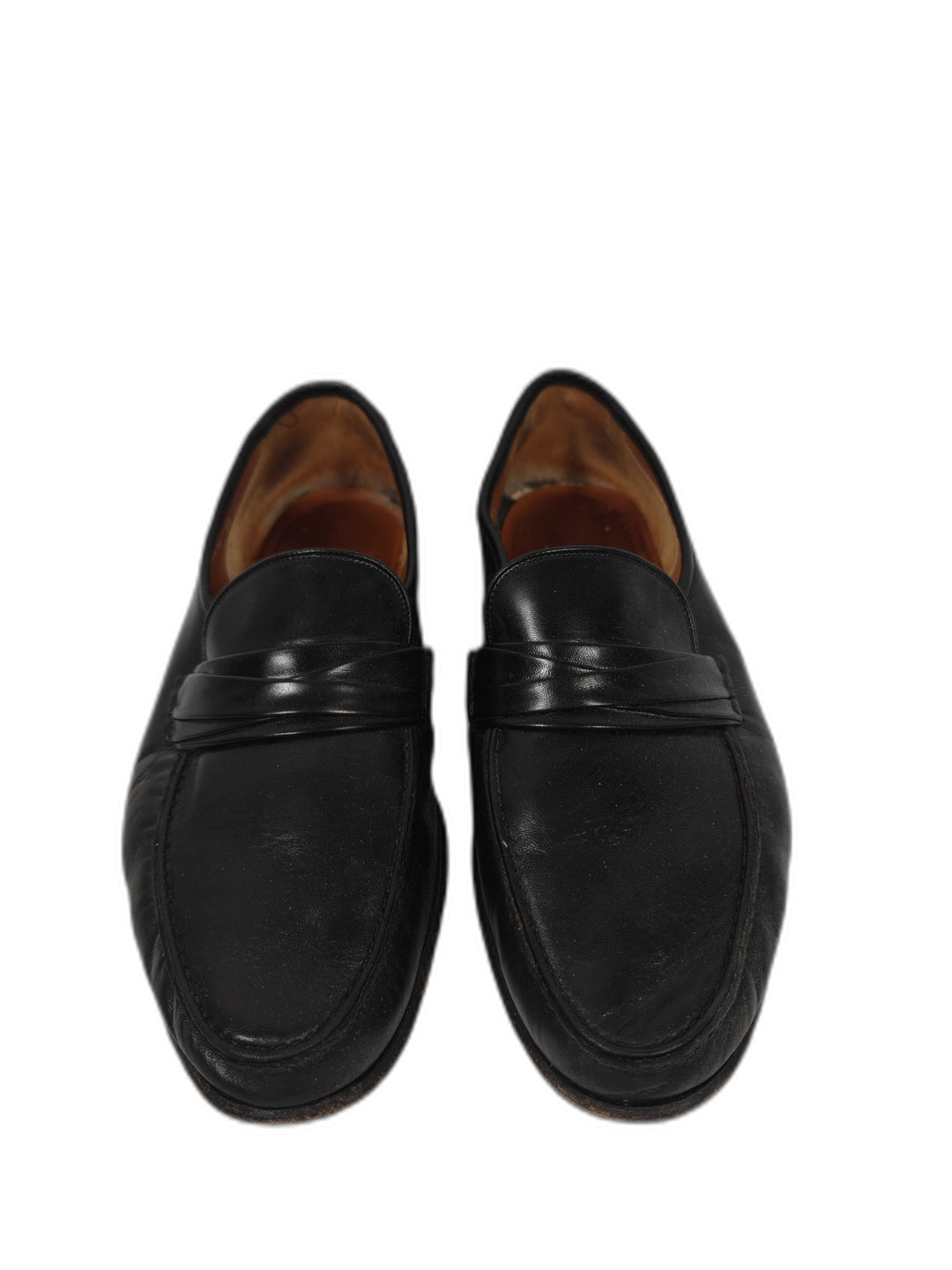 Mens Allen Edmonds Penny Loafers Black Leather Size 13