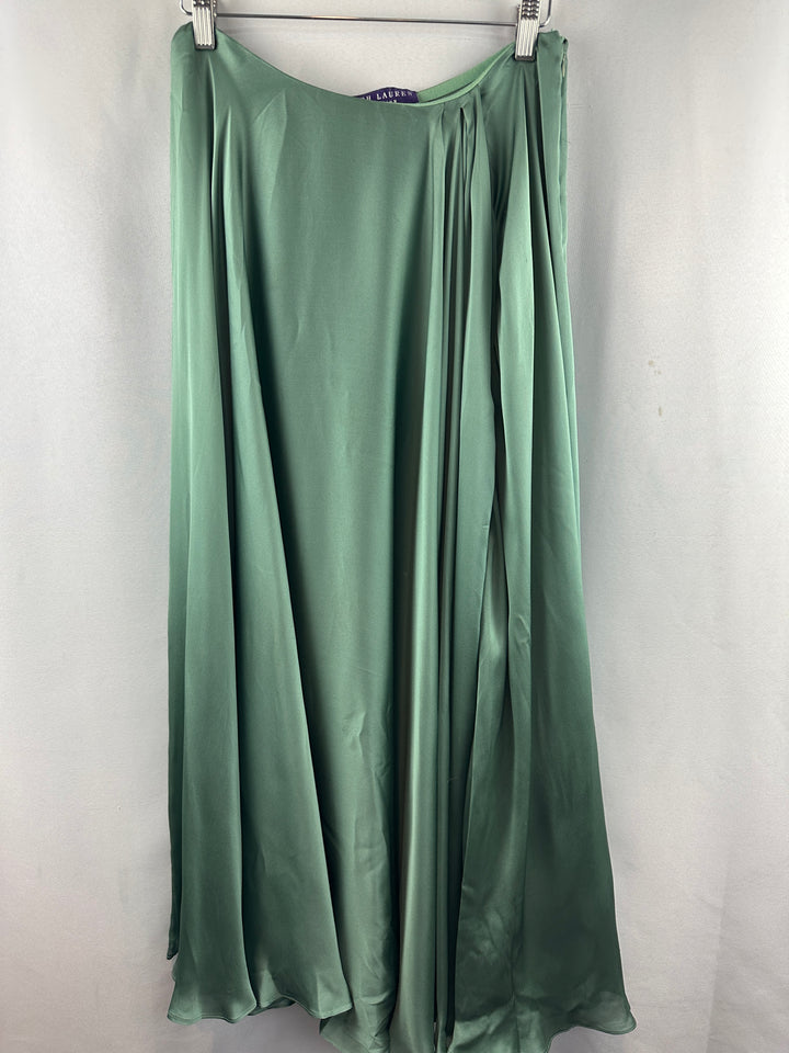 Women’s Sage Green Silk Purple Label Maxi Skirt Size 6