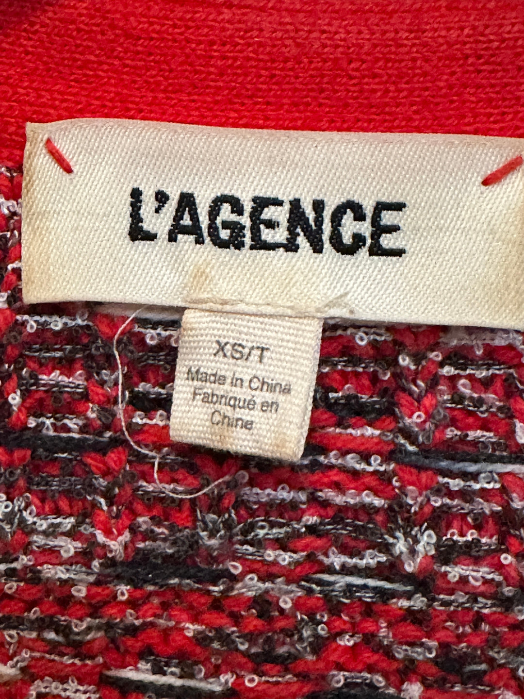 Womens L Agence Jenni Red Cardigan Gold Buttons Size XS
